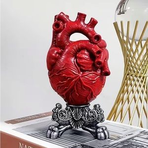 New gothic red anatomical heart vase